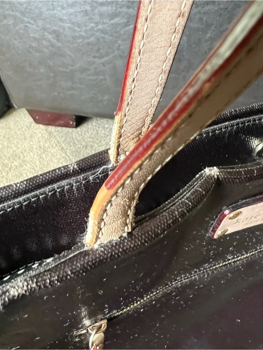 KATE SPADE NEW YORK KERRYN FULTON STREET PATENT LEATHER LARGE SHOPPERS TOTE